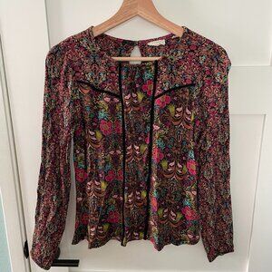 Fat Face Long Sleeve 60's Floral Shirt